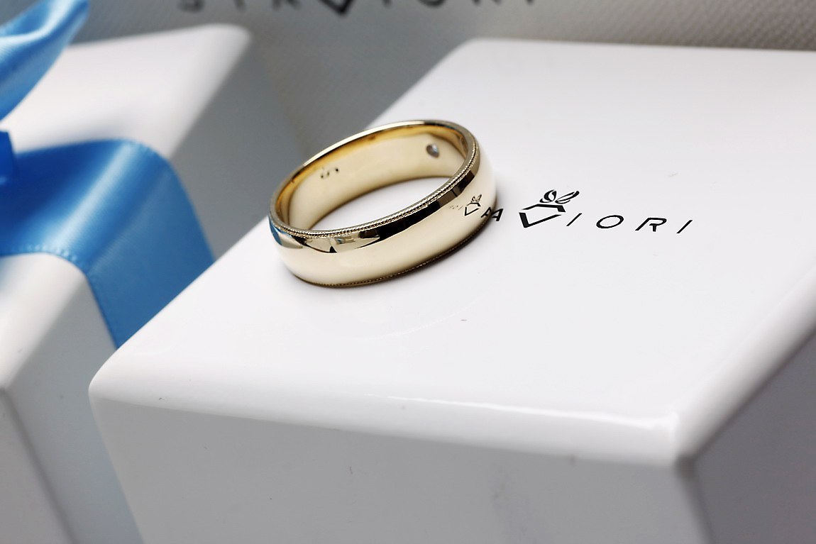 Emaga Złota obrączka OBD4079 - Diament